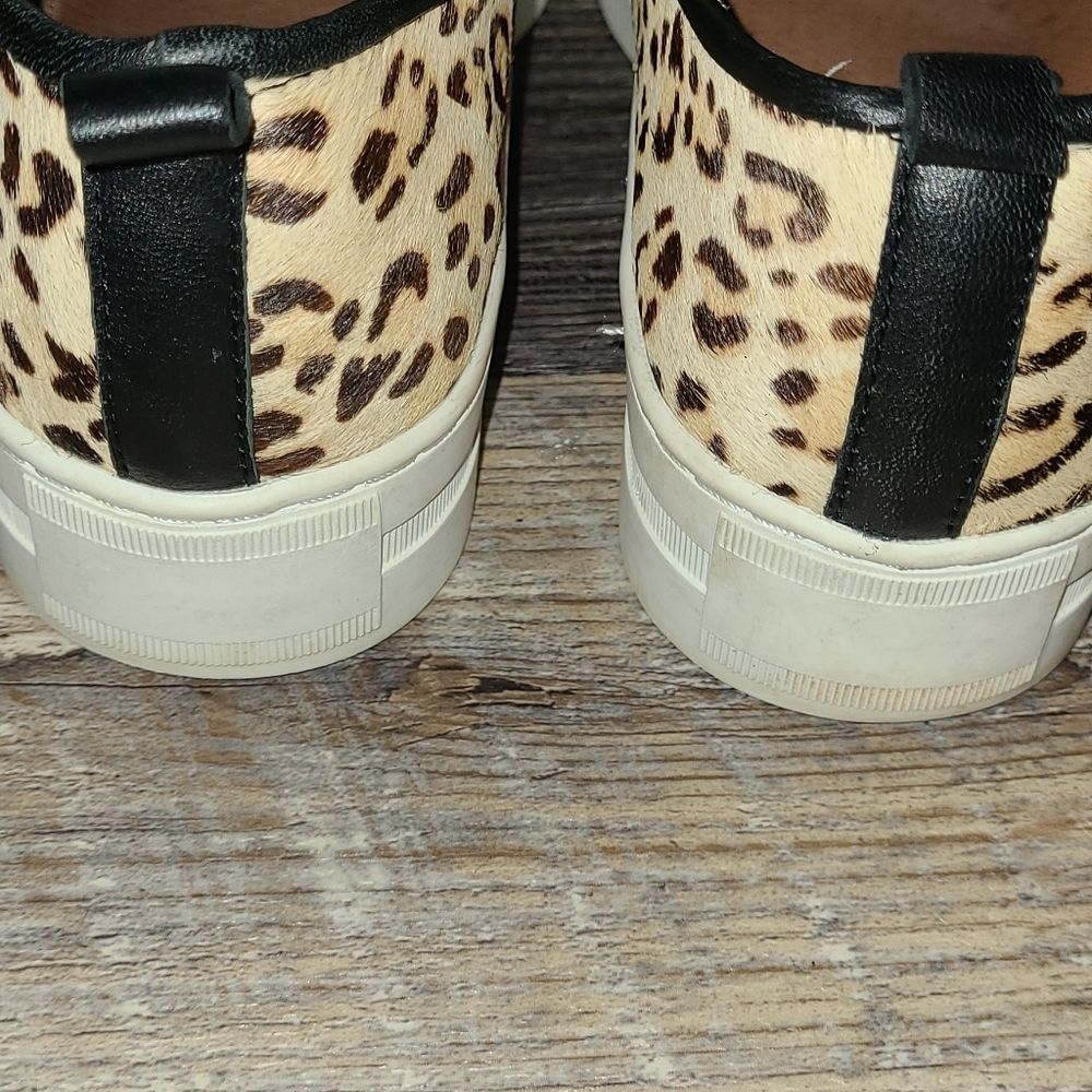 Halogen Leopard Print Calf Hair Platform Slip on Sneakers - Picture 14 of 14